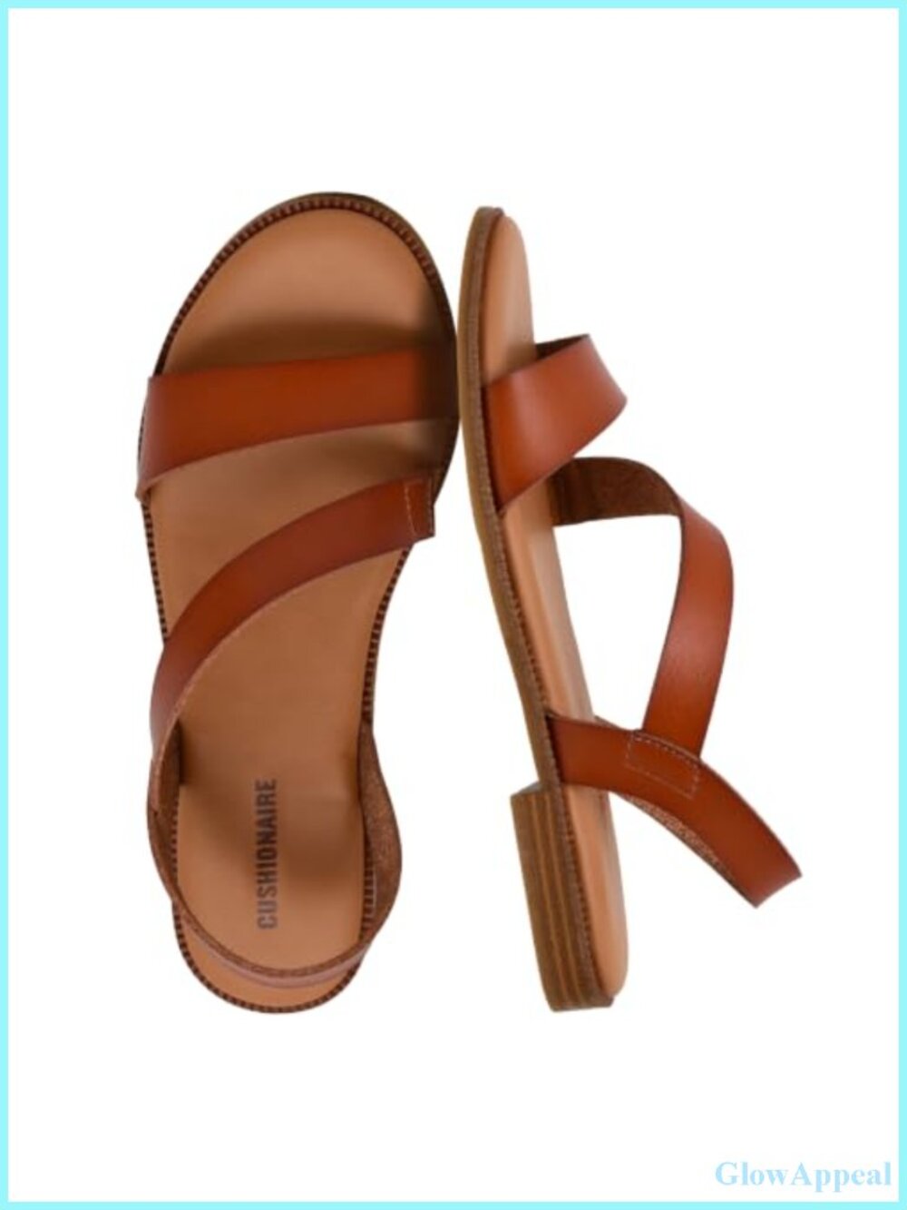Women's Slingback Flat Sandals Faux Leather Open Toe Casual Cushioned